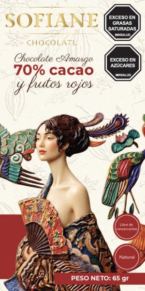 Chocolate amargo 70 % y frutos rojos · La dama con abanico, Klimt | Sofiane Chocolatl